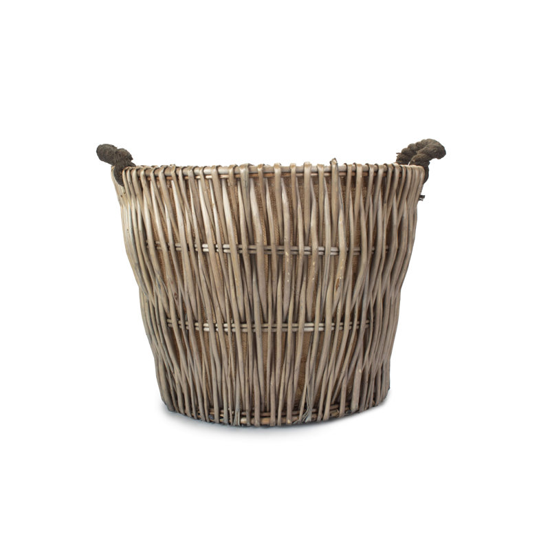 Rylie Lined Log Carrier Basket, 46cm H x 50cm W x 50cm D