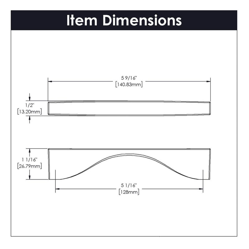 Channel Collection Handle Pull - Cabinet Pull - Contemporary Hardware for Drawers & Cabinets, Satin Nickel, 5 1/16"