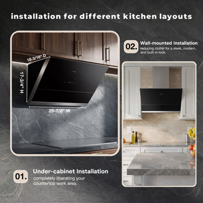 ROBAM R-Max Series 30" Under Cabinet/Wall Mount Range Hood - 1200 CFM，BLDC Motor，Auto-Adjust Speed，Gesture Control，White，R-Max3 53H1SW