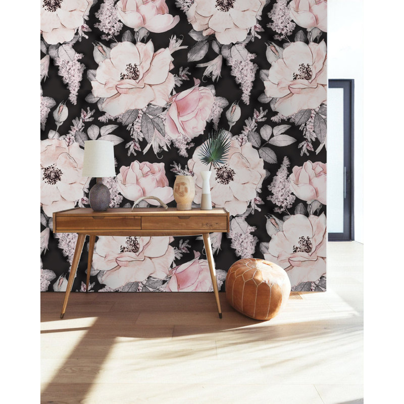 Papier peint amovible à motif floral, L 75 po x l 112 po