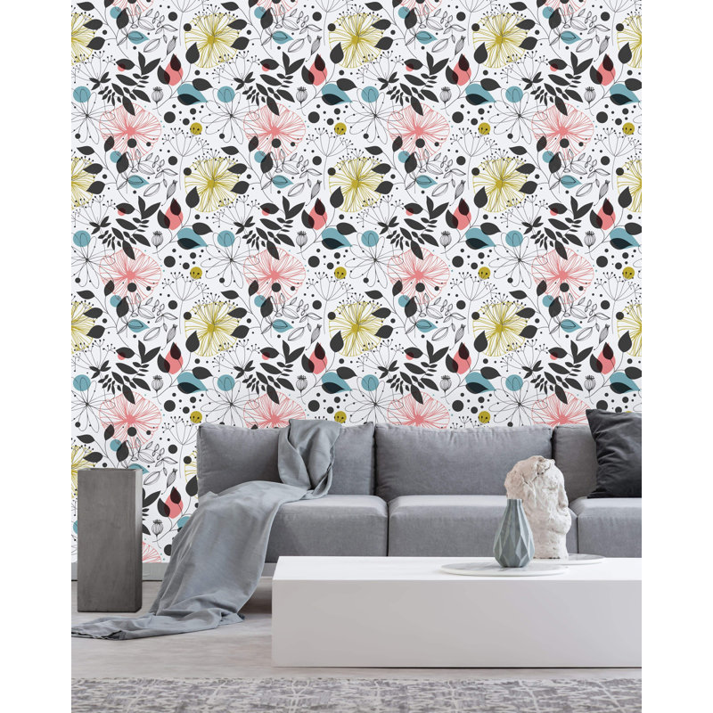 Beautiful Fantasy Pattern Peel And Stick Wallpaper, 10.42" L x  25" W