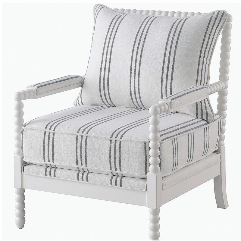 Fauteuil d'appoint à rayures blanches et bleu marine