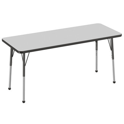 Rectangle T-Mold Adjustable Height Activity Table -  Factory Direct Partners, 10014-GYBK