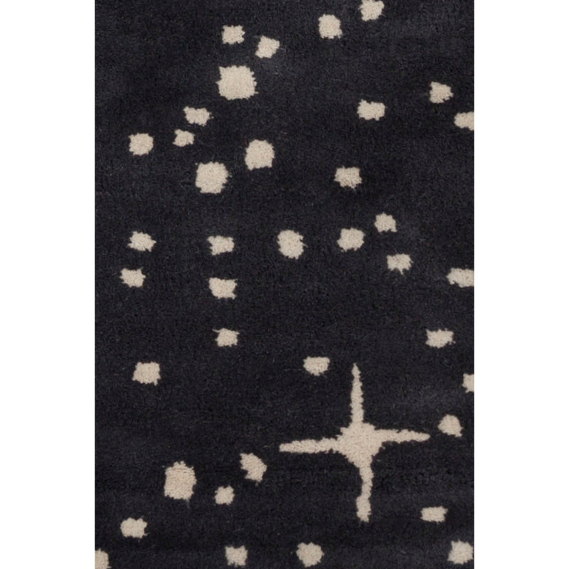 Tapis noir / ivoire touffeté à la main Cloral, Rectangulaire 8 pi x 10 pi
