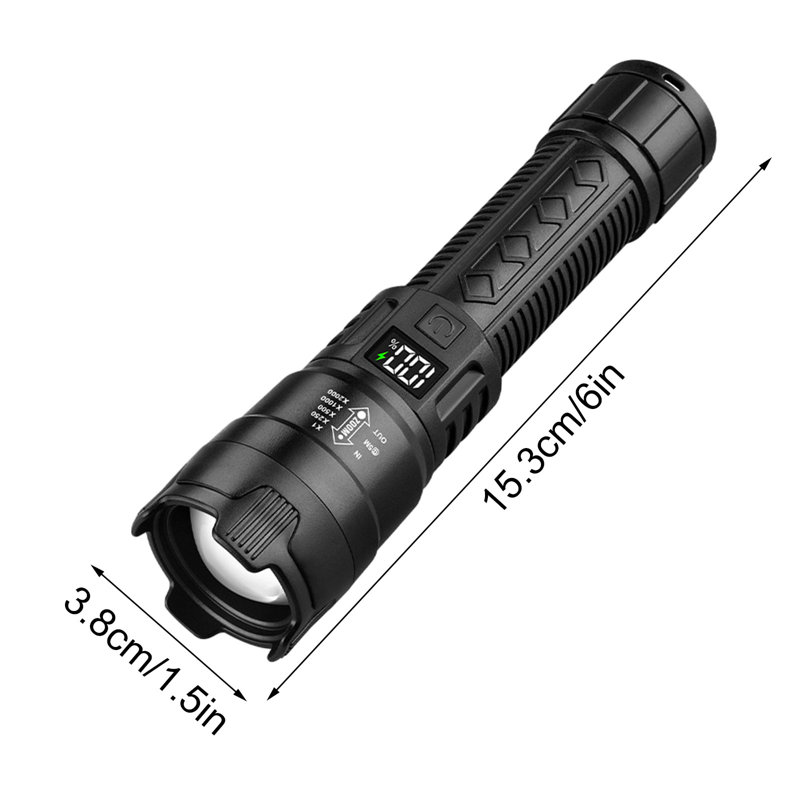 light prodcuts Digital Display Strong Light Flashlight Multi-function Telescopic Flashlight-long Life Flashlight