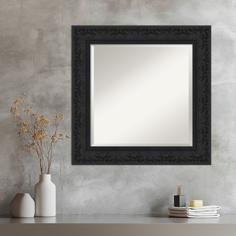 Miroir mural Luxe, 26,75 po x 26,75 po, Noir