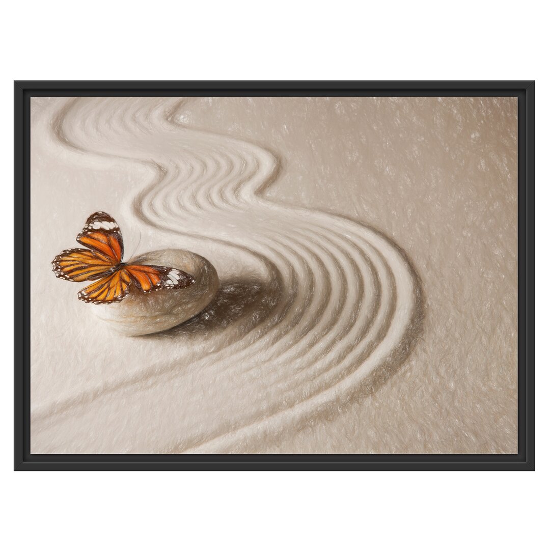 Gerahmtes Wandbild Zen Schmetterling