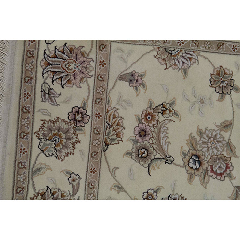 Hand Woven Silk and Wool Floral Area Rug