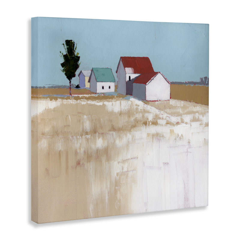 Neige sur le toit, toile de ferme, design par Ruth LaGue, H 17 po x l 17 po