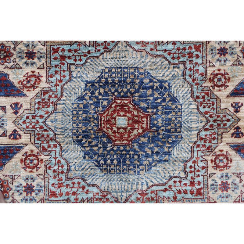 Tapis unique brun clair / bleu marine de 2 pi 5 po x 27 pi 5 po