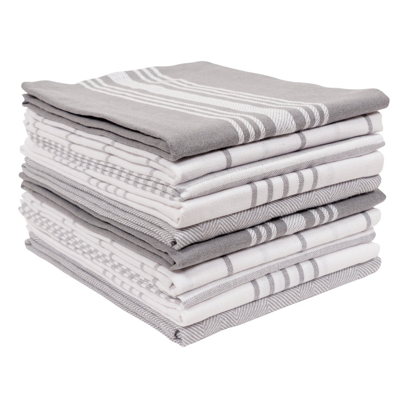 Cotton Stripe Jacquard Tea Towel Kitchen Towel, Oxblood