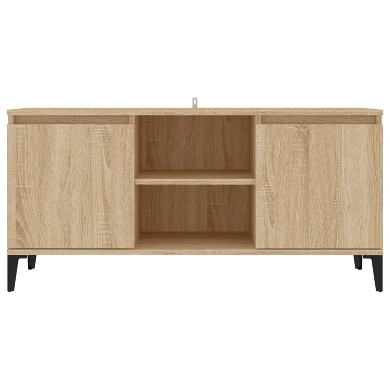 Steyning Unfinished TV Stand with Fireplace Included, Sonoma Oak