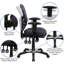 Chaise de bureau ergonomique en filet à dossier moyen avec accoudoirs réglables Siyer-33351259-53663816
