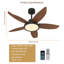 Ventilateur de plafond réversible à DEL à 5 pales de 42 po avec lumière et télécommande-677106857