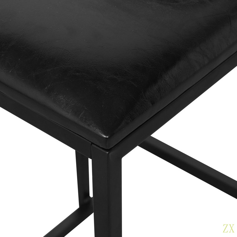 Ensemble de 2 tabourets de bar avec dossier et 2 chaises de bar rembourrées en cuir de polyuréthane avec repose-pieds