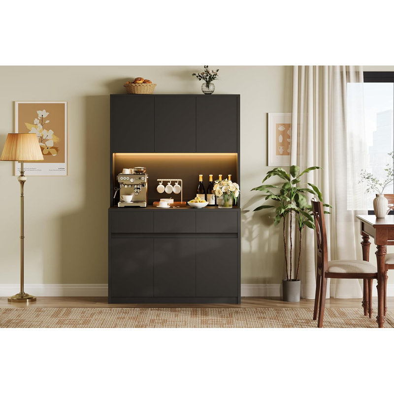 70.1cm Kitchen Pantry, Black