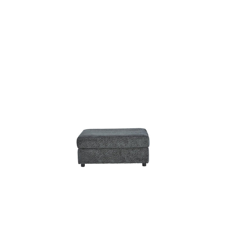 Repose-pieds standard carré de 38 po Aubriyana, Mélange de polyester gris foncé