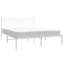 Metal Bed Frame with Headboard White 150x200 cm-1306886015