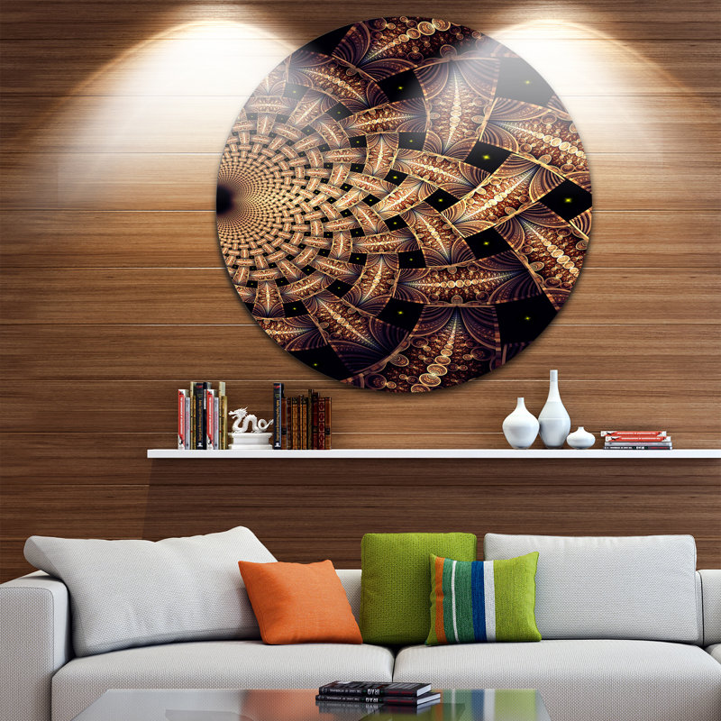 « dark brown fractal pattern », impression sur métal, H 36 po x l 36 po x P 1 po