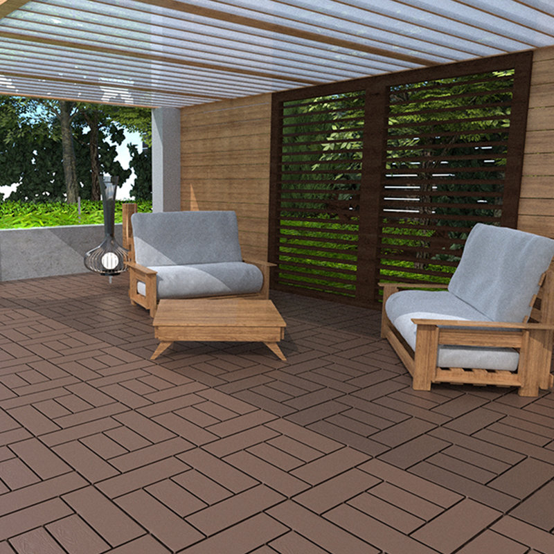 12 tuiles de terrasse en plastique imperméables 12 "X12" pour le patio (44 PCS), Brun