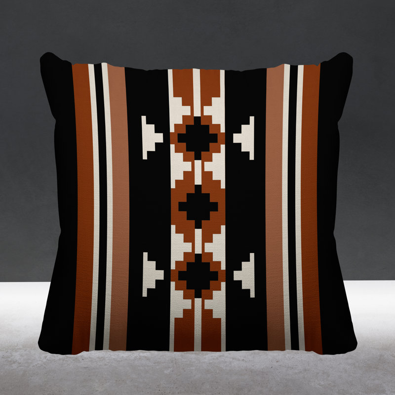 Coussin intérieur / extérieur Sakari, L 19 po x H 19 po, Orange brûlé