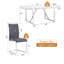 Ensemble de salle à manger 5 pièces rectangulaire moderne en bois ultrabrillant Glam avec chaises en faux cuir-2109443511-2109443404