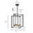 4-Light Rustic Farmhouse Lantern Adjustable Height Dimmable Black Chandelier Light Fixture