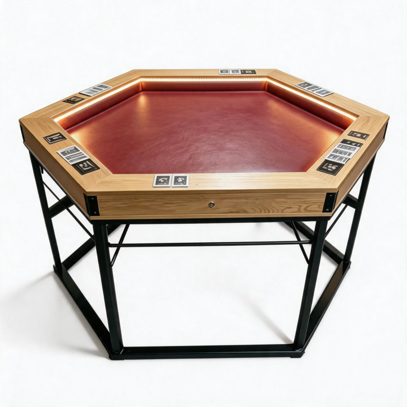 Multi-Function Dining & Game Table for 4-6 Players with Removable Game Mat, Brown