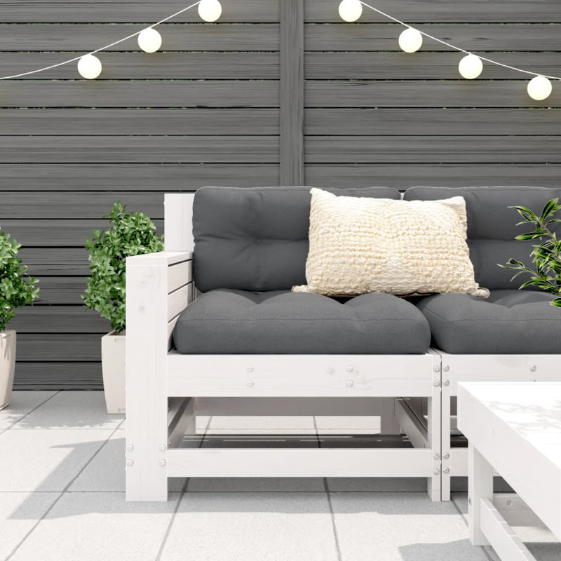 Balmore 69cm Wide Patio Sofa with Cushions, Anthracite, White