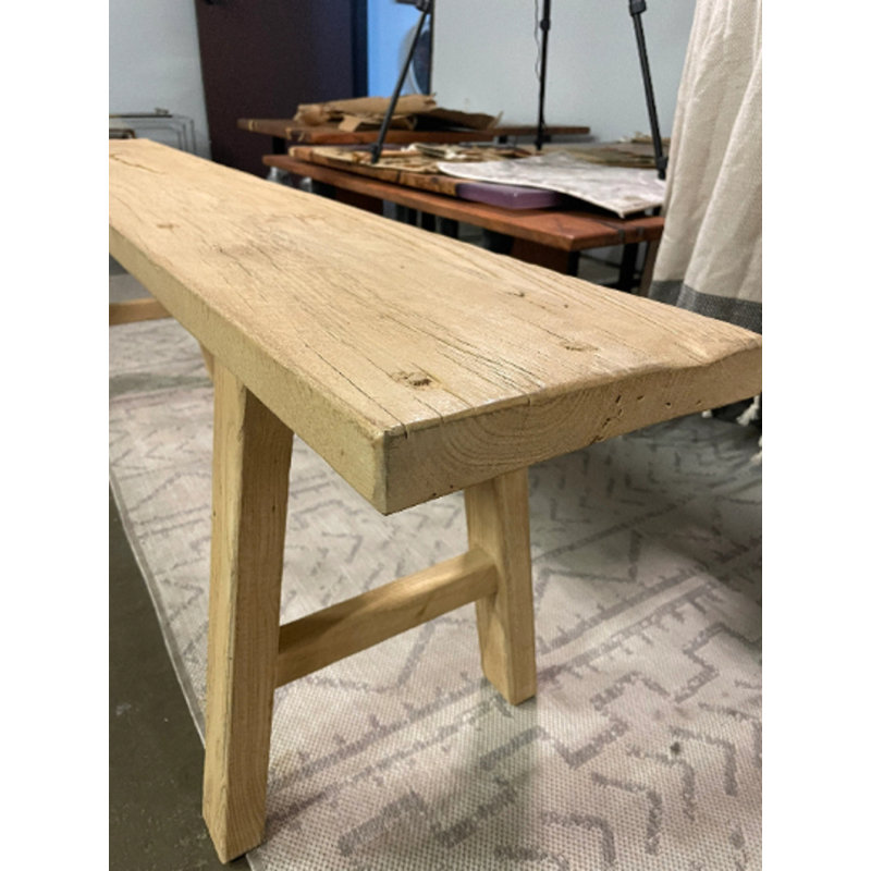 Banc en bois massif Dusen, H 20 po x l 10 po x P 72 po