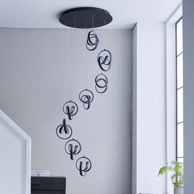 Adaya 8 - Light Textured Black And White Silicone LED Cluster Pendant