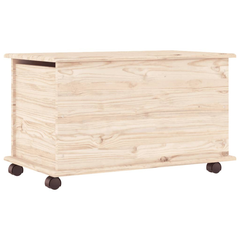 Markies Storage Chest with Wheels ALTA 73x39.5x43 cm Solid Wood Pine, Brown