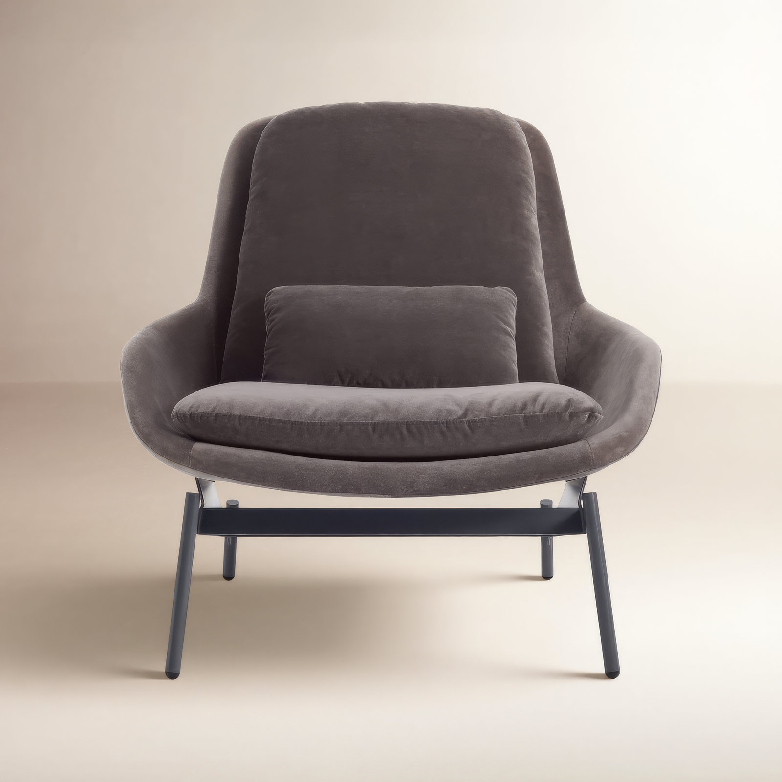 Field Upholstered Accent Chair, Storm Velvet Polyester Blend