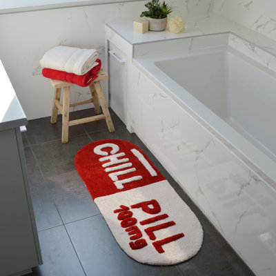 Chill Pill Oval Bath Rug