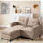 53.6'' Linen Square Arm Modular Loveseat-960686763