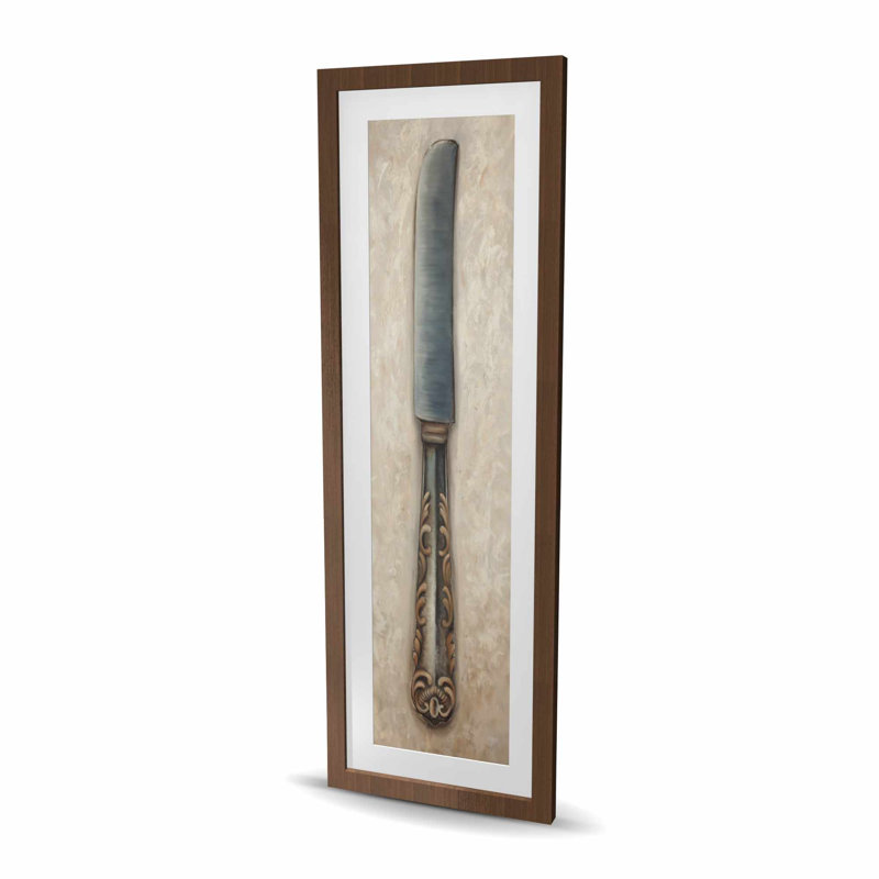 Impression de couteau à beurre rétro - décor de cuisine encadré mat