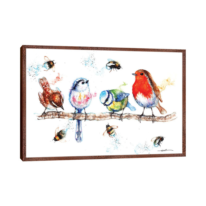 The Birds And The Bees 1 Piece Wall Art on Canvas, 66.04 cm H x 45.72 cm W, Classic Wood Framed Canvas
