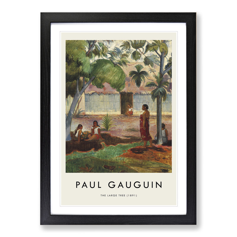 The Large Tree by Paul Gauguin - Picture Frame Painting, Black Framed, 65cm H x 48cm W x 2cm D