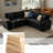 Symmetrical Upholstered Corner Sectional With Arm Table And Pull-Out Bed-616319186