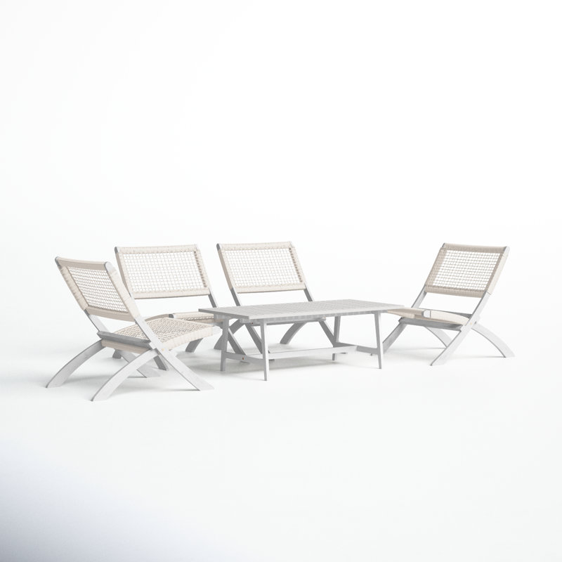 Kismet Acacia 5-Piece Armless Chairs Seating Group, Gray