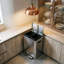 Poubelle de recyclage à 2 compartiments avec poubelle à pédale en acier inoxydable 2 x 3,96 gallons pour bureau à domicile-130073851