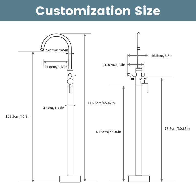 Free Standing Tub Faucet, Floor Mount Freestanding Tub Faucets, Brass Stand Alone Tub Filler, Bathtub Shower Mixer Tap
