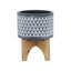 PLATEAU EN CÉRAMIQUE DE 5 po Aztec sur pied en bois, gris