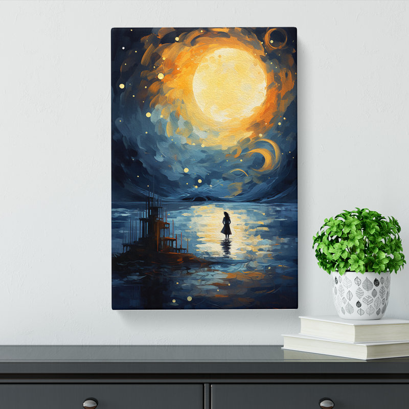 Moon Impressionism Art No.2 - Wrapped Canvas, 50cm H x 35cm W x 3cm D