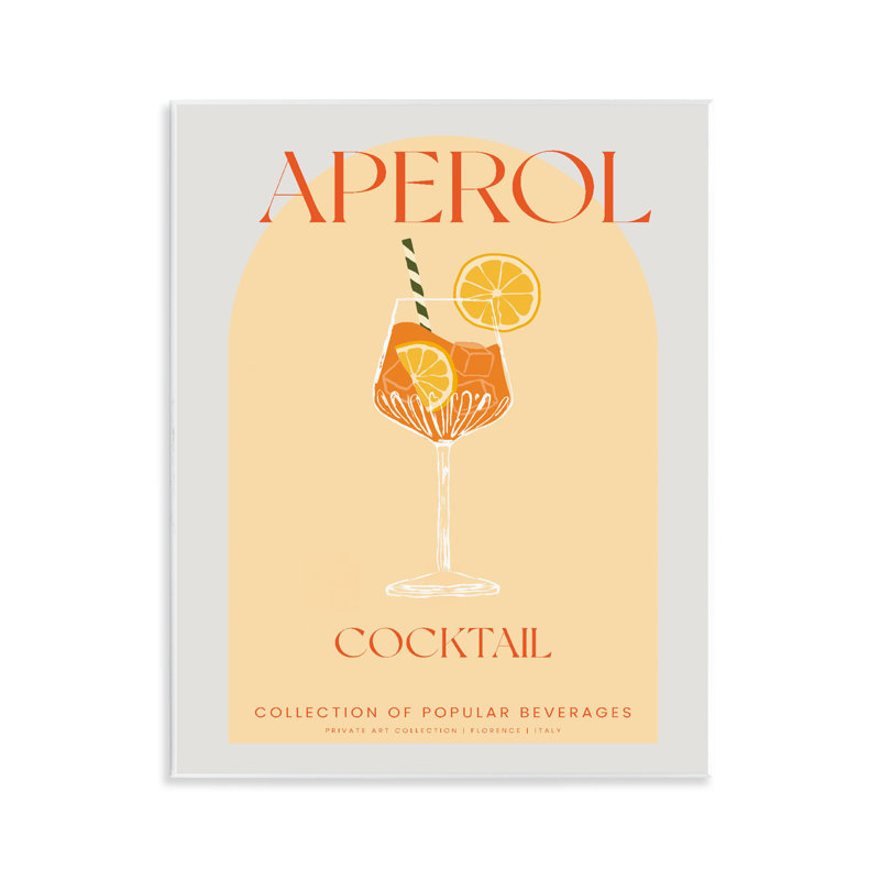 Élégante plaque murale cocktail rétro Aperol, design par Lil 'Rue