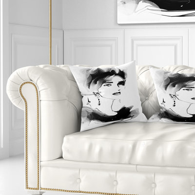 Jolie femme noire - coussin imprimé Portrait