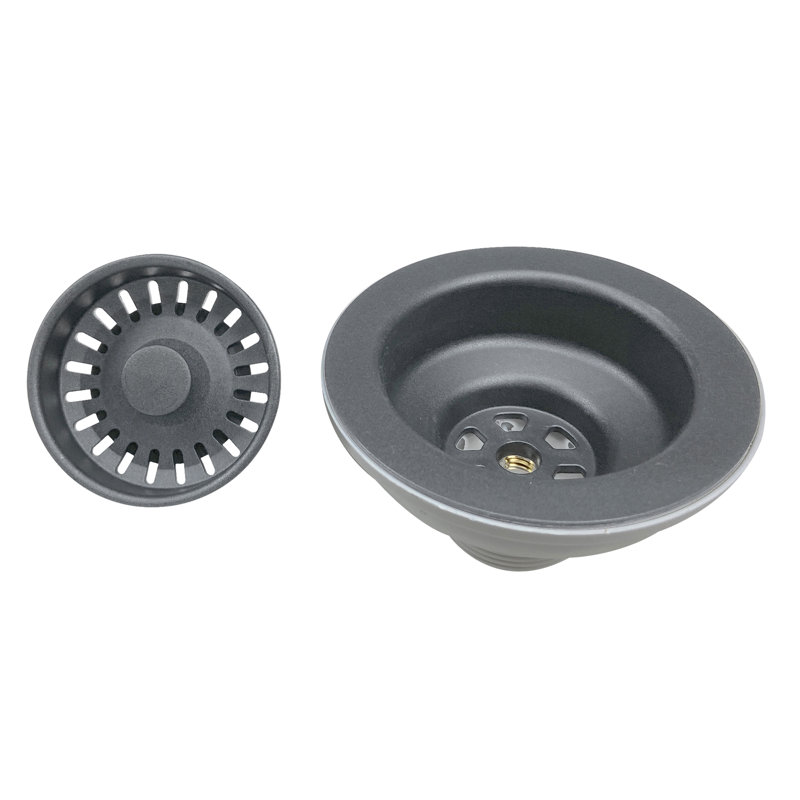 Basket Strainer Kitchen Drain For Granite Composite Sinks, Titanium