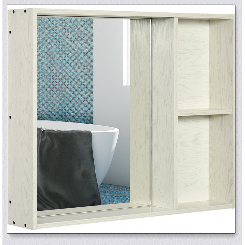 kleankin 31.5" x 25.5" Bathroom Medicine Cabinet with Mirror, Storage Shelf, Over Toilet Bathroom