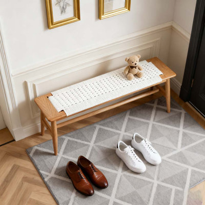 Natural Oak Wood Dining Bench