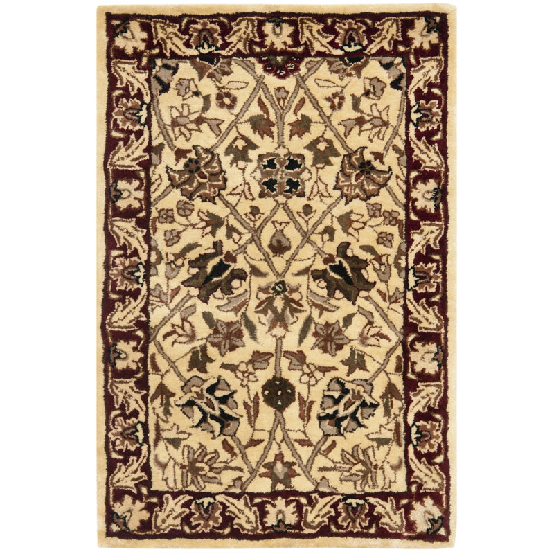 Evie New Zealand Wool Floral Rug, Rectangle 2'3" x 4'